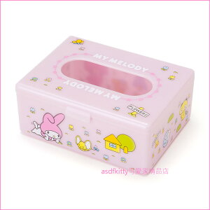asdfkitty可愛家☆美樂蒂粉紅色迷你面紙盒/收納盒/置物盒-日本正版商品