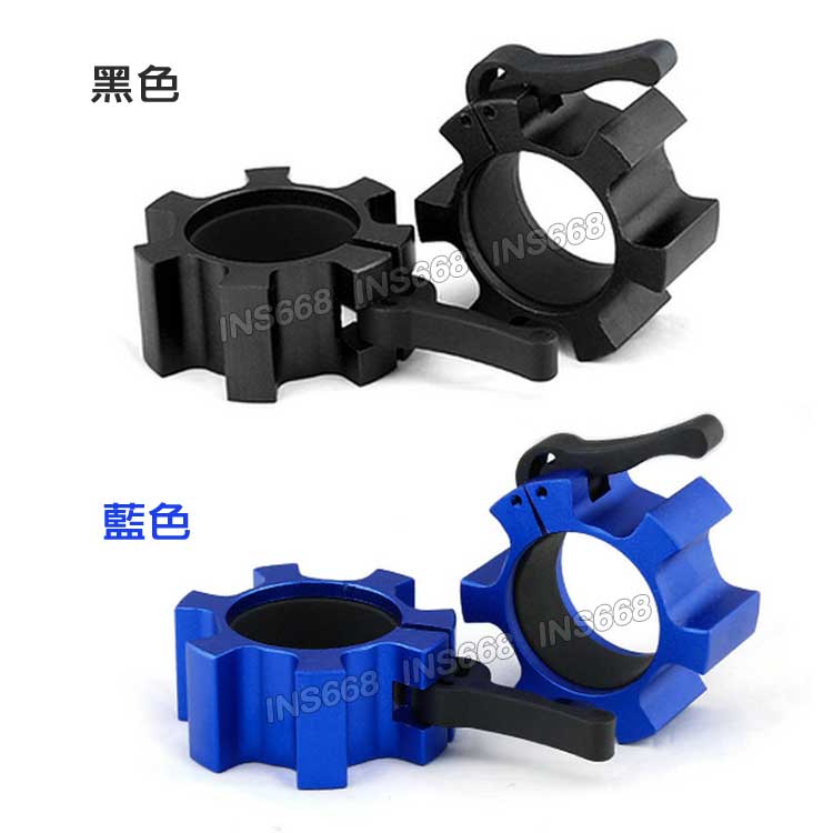 快速卡扣 鋁合金 (一對) 50MM 奧杆卡頭 固定鎖 快速鎖 舉重槓 槓鈴 W槓 啞鈴 安全快扣 卡簧鎖扣 INS668 2