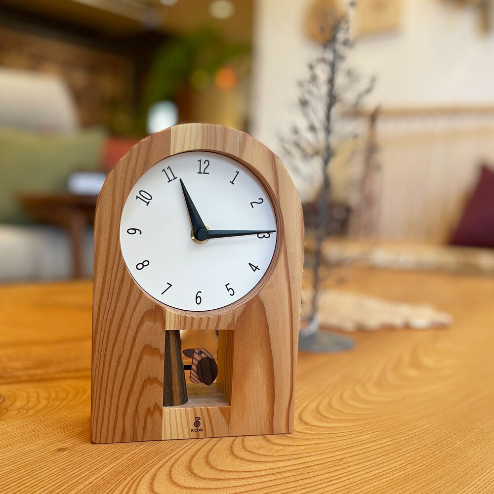日本公司貨 KICORI 日本製 啄木鳥 時鐘 搖擺鐘 掛鐘 壁鐘 掛置兩用 木製 木頭 手工 工藝 雜貨