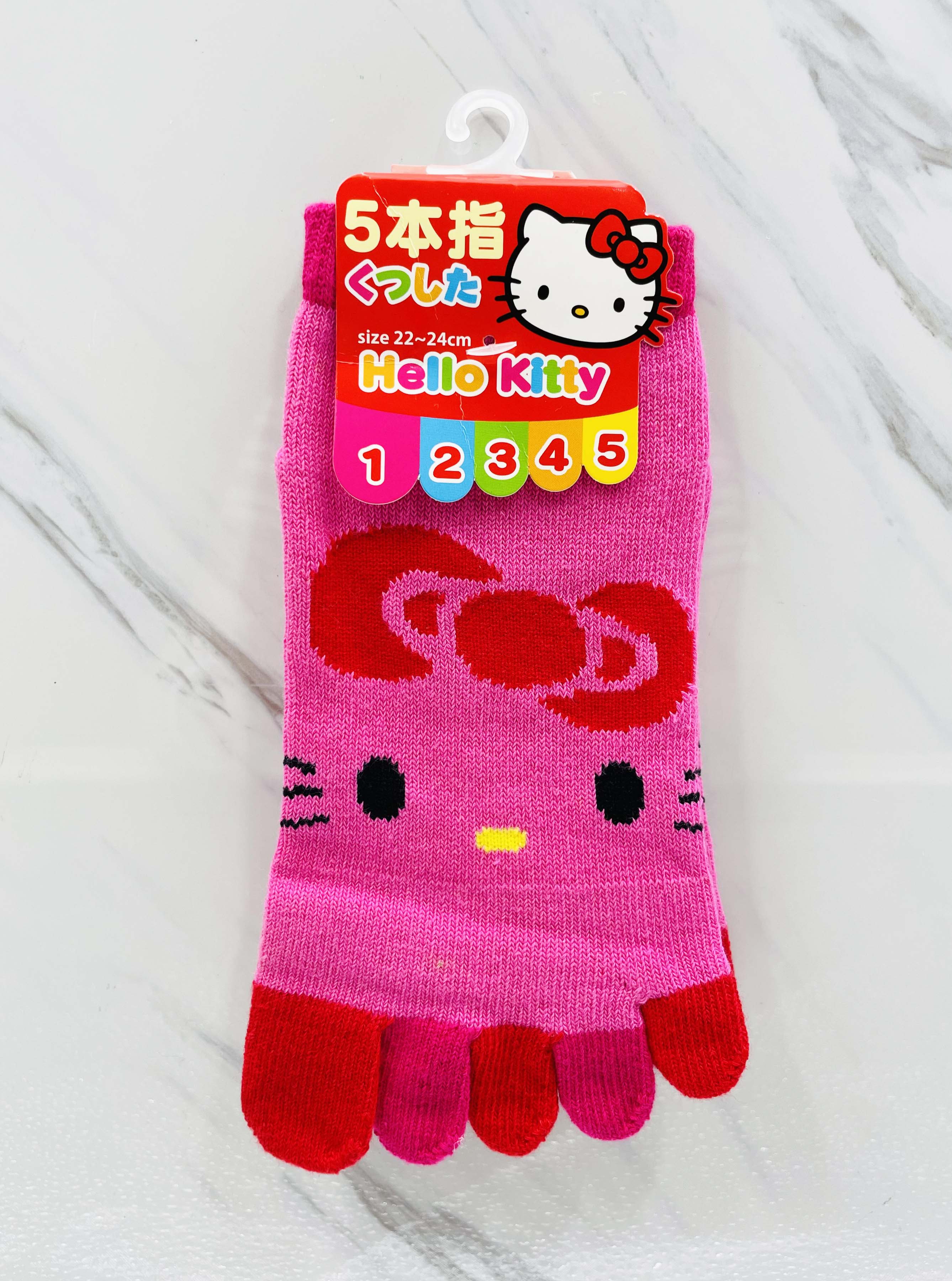 【震撼精品百貨】Hello Kitty 凱蒂貓~日本sanrio三麗鷗 KITTY五指襪子(22~24CM)粉*25305