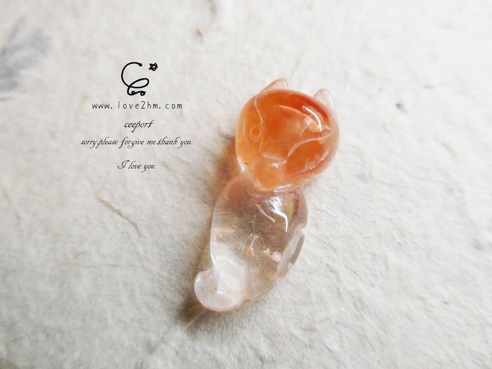 紅兔毛小狐狸 紅兔毛水晶 水晶飾品 晶晶工坊-love2hm 26291