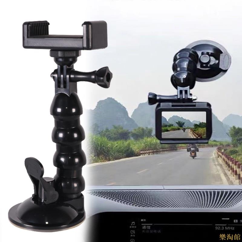 適用於360 ° 可旋轉的通用汽車手機 Gopro 相機支架 多功能擋風玻璃儀表板鵝頸安裝座可調蛇形柔性吸盤安裝 行車