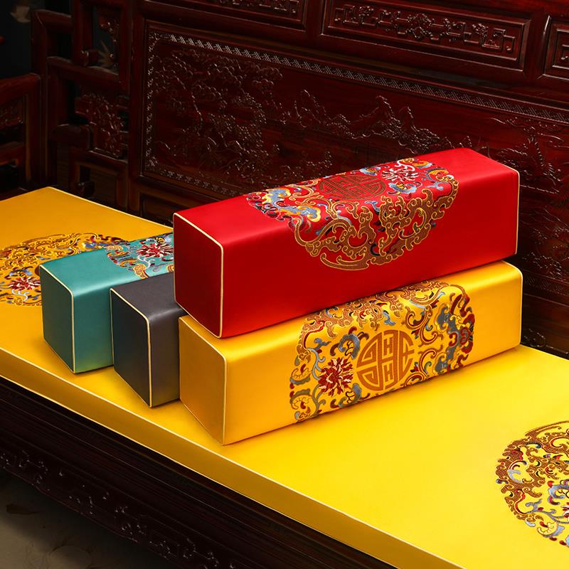 公司貨 超低價 新中式紅木沙發長方形靠枕中國風靠墊糖果枕刺繡長條扶手枕定製 快速發貨