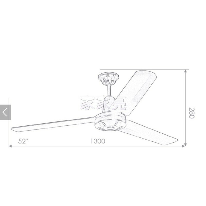 楓光吊扇 52吋 三葉工業鐵吊扇 白色 黑色 內附五段四速壁切開關 110V 台灣製 (A Light) 2
