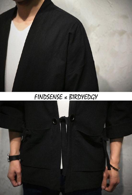 FINDSENSE 獨家打造 日系風格 外套 和服外套 春夏秋冬皆適合 外搭 和服 日本 武士 忍者 穿搭 並提供大尺碼 4