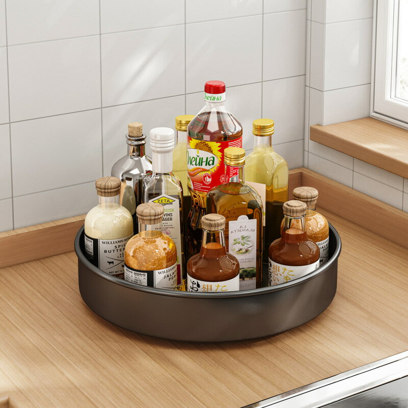 廚房可旋轉調料置物架轉角專用多功能油鹽醬醋收納架調味品收納盒