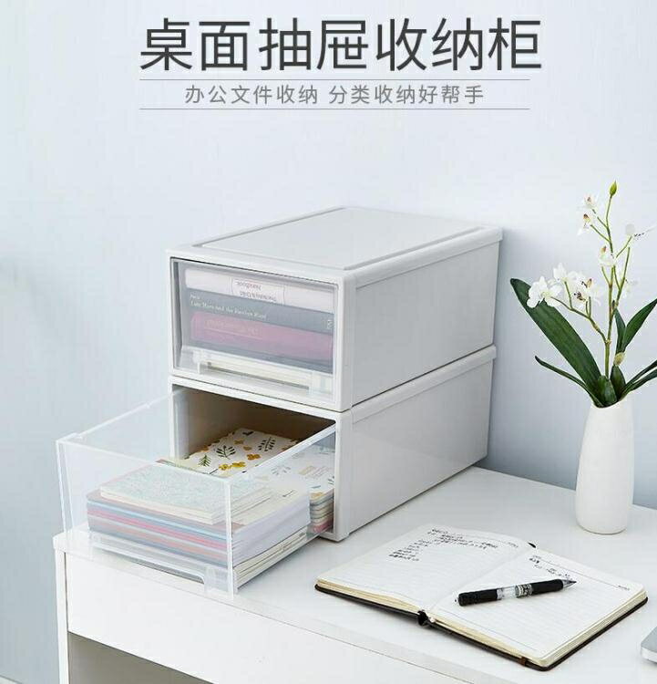 jeko書桌辦公桌面收納櫃抽屜式辦公室用品檔案盒塑膠整理箱架子桌