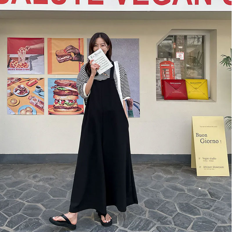 ANNAs 特價款 正韓 大長腿 連身褲 吊帶褲 長褲 寬褲 寬鬆 顯瘦 韓國 1