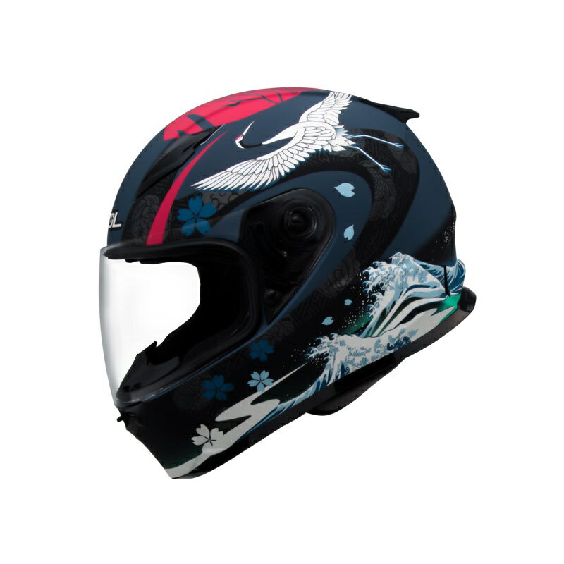 【SOL Helmets】SF-2M全罩式安全帽 (浮世繪_消光藍/紅) ｜ SOL安全帽官方商城