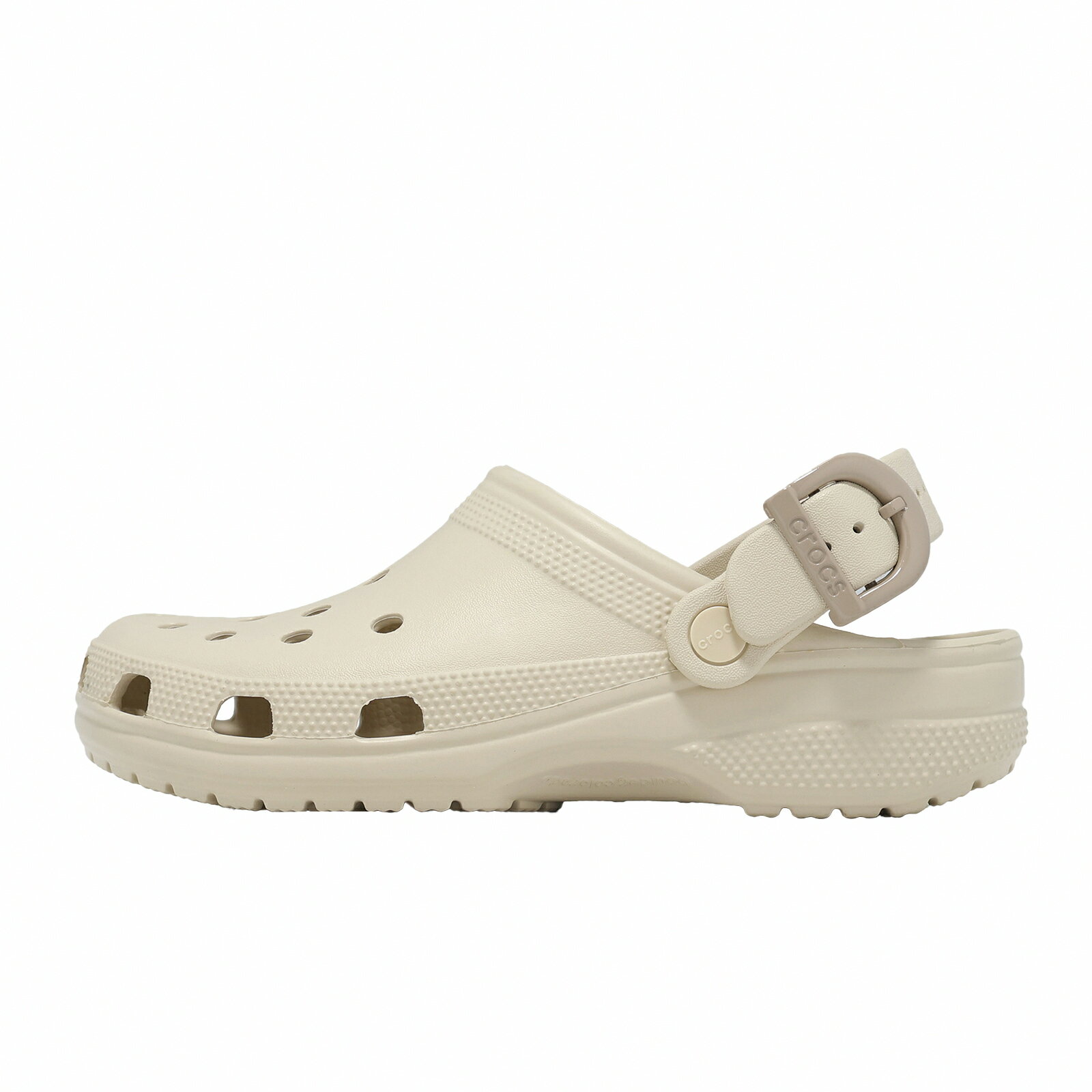 Crocs 洞洞鞋 洞洞鞋 Classic Enamel Buckle 男女鞋 經典彩扣克駱格 米色 2133472MC