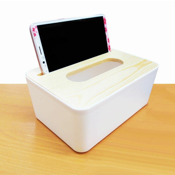 木蓋手機架面紙盒(中號) 手機架 木質 質感收納 面紙盒 木蓋 衛生紙盒 簡約 日式 贈品禮品