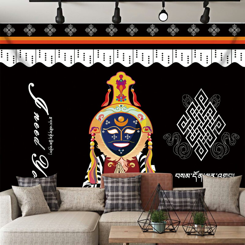 西藏布達拉宮民族風掛毯掛布房間裝飾藏族主圖酒店餐廳掛畫背景布