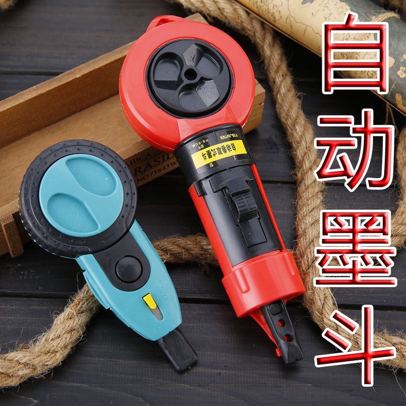 墨斗自動劃線器墨斗 墨斗線 工地線磨鬥木工裝修彈線器劃線器手動