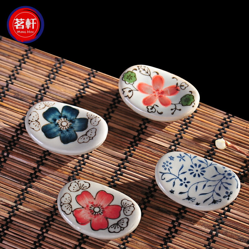 日式釉下彩陶瓷和風餐具廚房筷子枕筷托筷架精致可愛家用創意個性