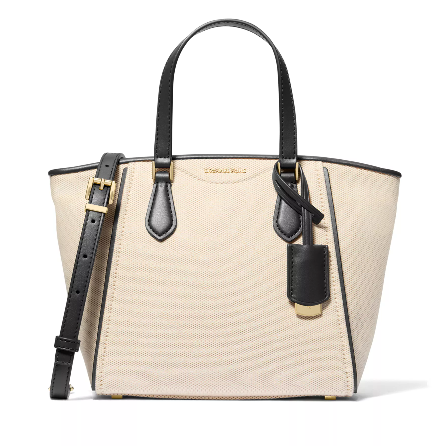 MICHAEL KORS 小托特包 手提斜背兩用包 棉+滌綸織布 斜背包 手提包 M63707 米白色MK(現貨)▶指定Outlet商品5折起☆現貨【送禮首選★APP下單點數4倍送】