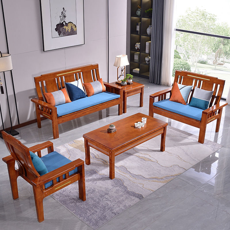 實木沙發現代簡約家用新中式五件套組合客廳經濟小戶型紅椿木沙發