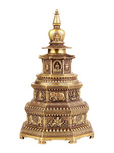 黃銅舍利塔擺件裝藏舍利子寶塔藏式菩提塔佛教供奉用品密宗法器