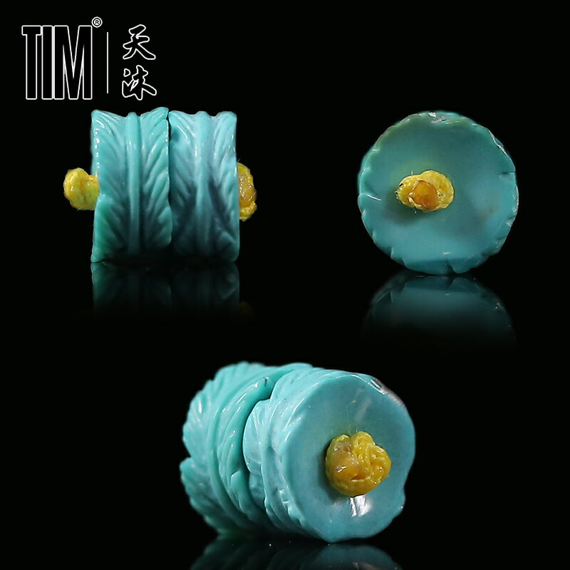 TIM原礦綠松石羽毛對珠隔珠手串手鏈腰珠金剛星月菩提配飾