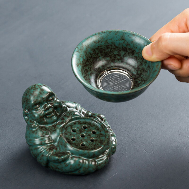 陶瓷茶漏器茶漏網茶具過濾器創意可愛茶寵茶漏斗杯架茶道茶水分離