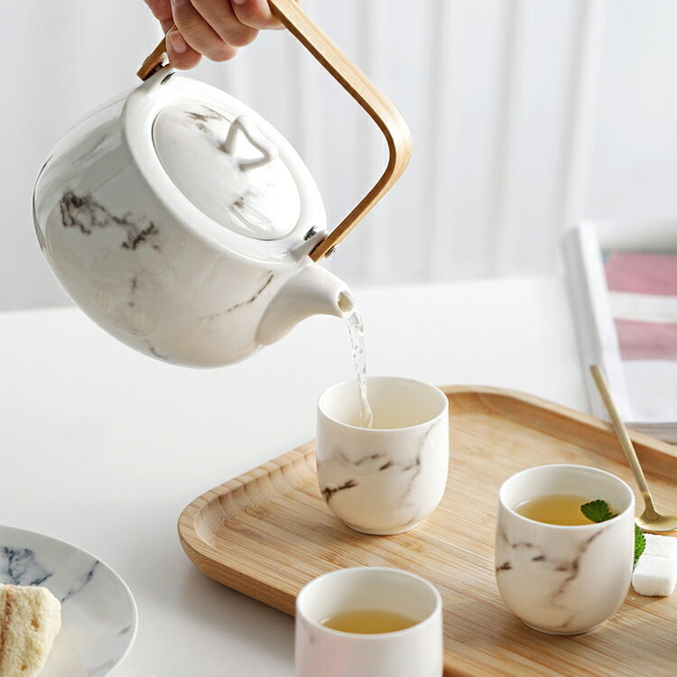家用陶瓷茶具套裝泡茶壺茶杯大號現代簡約客廳創意功夫茶具提梁壺