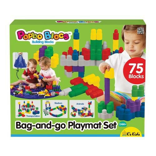 麗嬰兒童玩具館～奇智奇思-學齡前創意積木-加大款.彩色安全積木-趣味隨身建構積木組75P
