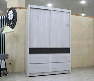 【歐風別館】夏卡爾4.5尺洗白色六抽衣櫃【基隆至台中免運費】