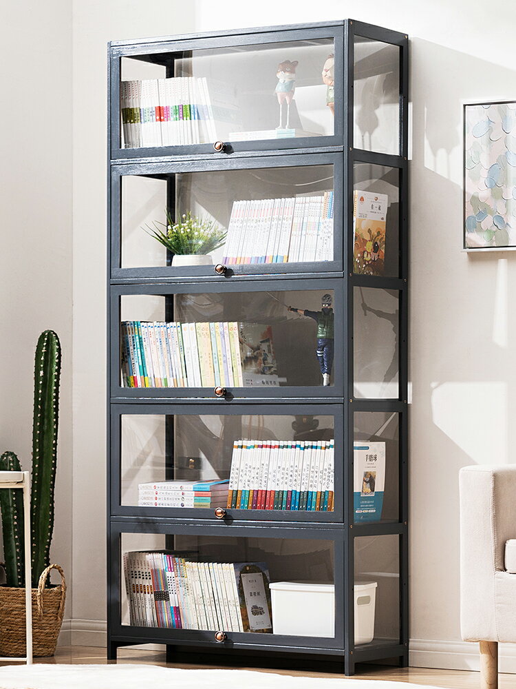 【免運】 書架置物架落地書柜子閱讀架兒童家用客廳簡易多層實木收納柜儲物