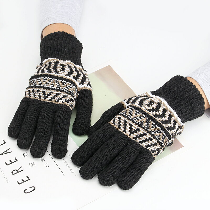 韓版冬天針織男女士毛線五指分指手套保暖騎車手襪學生加厚手套