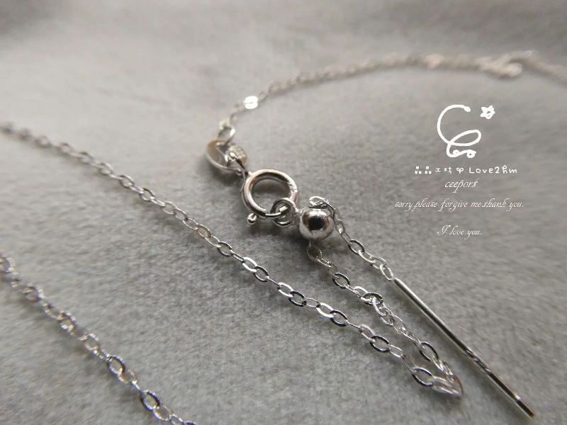925純銀-針式項鍊 純銀鍊子 925純銀 晶晶工坊-love2hm