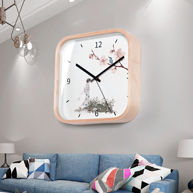 TQJ靜音掛鐘日式北歐客廳家用時尚金屬時鐘掛墻現代簡約石英鐘表