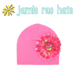 ★啦啦看世界★ Jamie Rae Hats 糖果粉紅雛菊棉帽 Candy Pink Cotton Hat with Candy Pink Daisy
