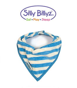 ★啦啦看世界★ Silly Billyz / 【有機棉】小小牛仔圍兜 (條紋藍)