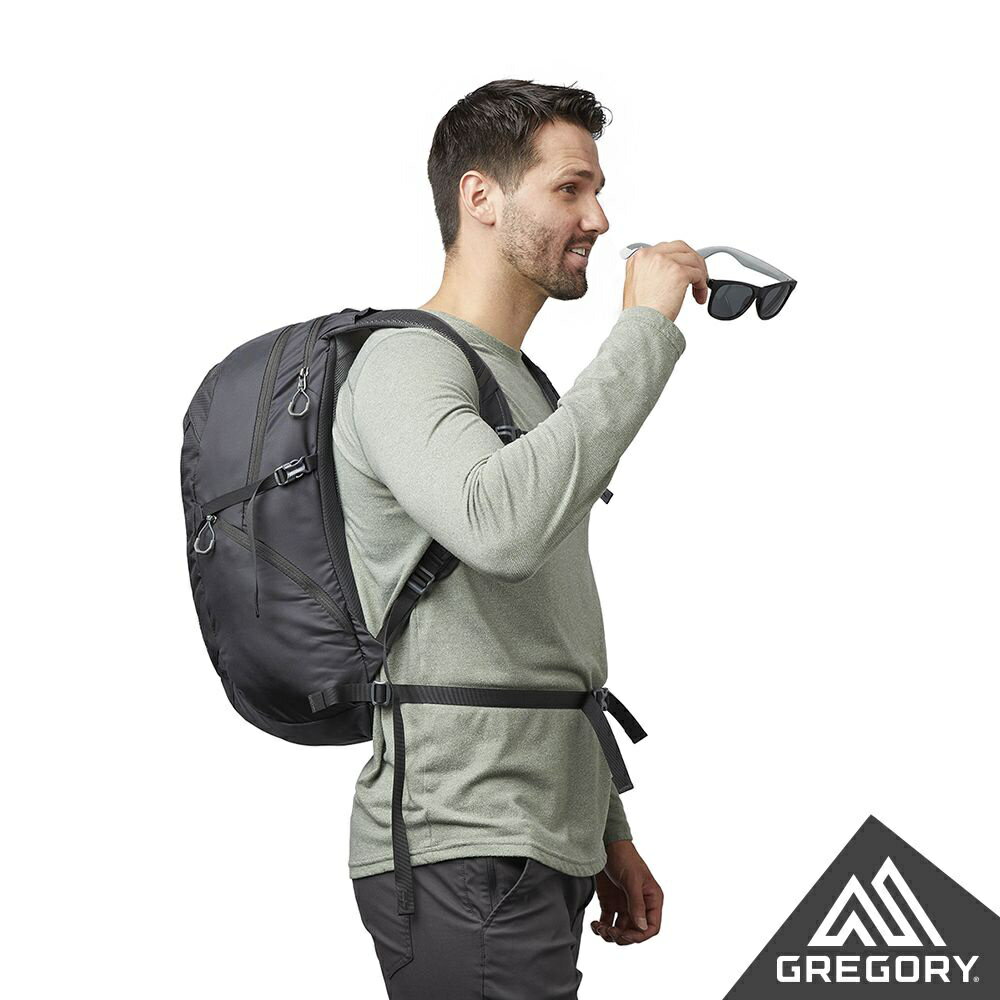 Gregory 24L INERTIA 多功能健行登山背包 曜石黑 磚石紅【野外營】登山背包 健行背包 4