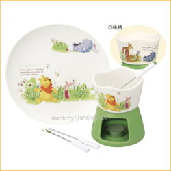 asdfkitty可愛家☆小熊維尼巧克力鍋組/起司鍋-日本正版商品