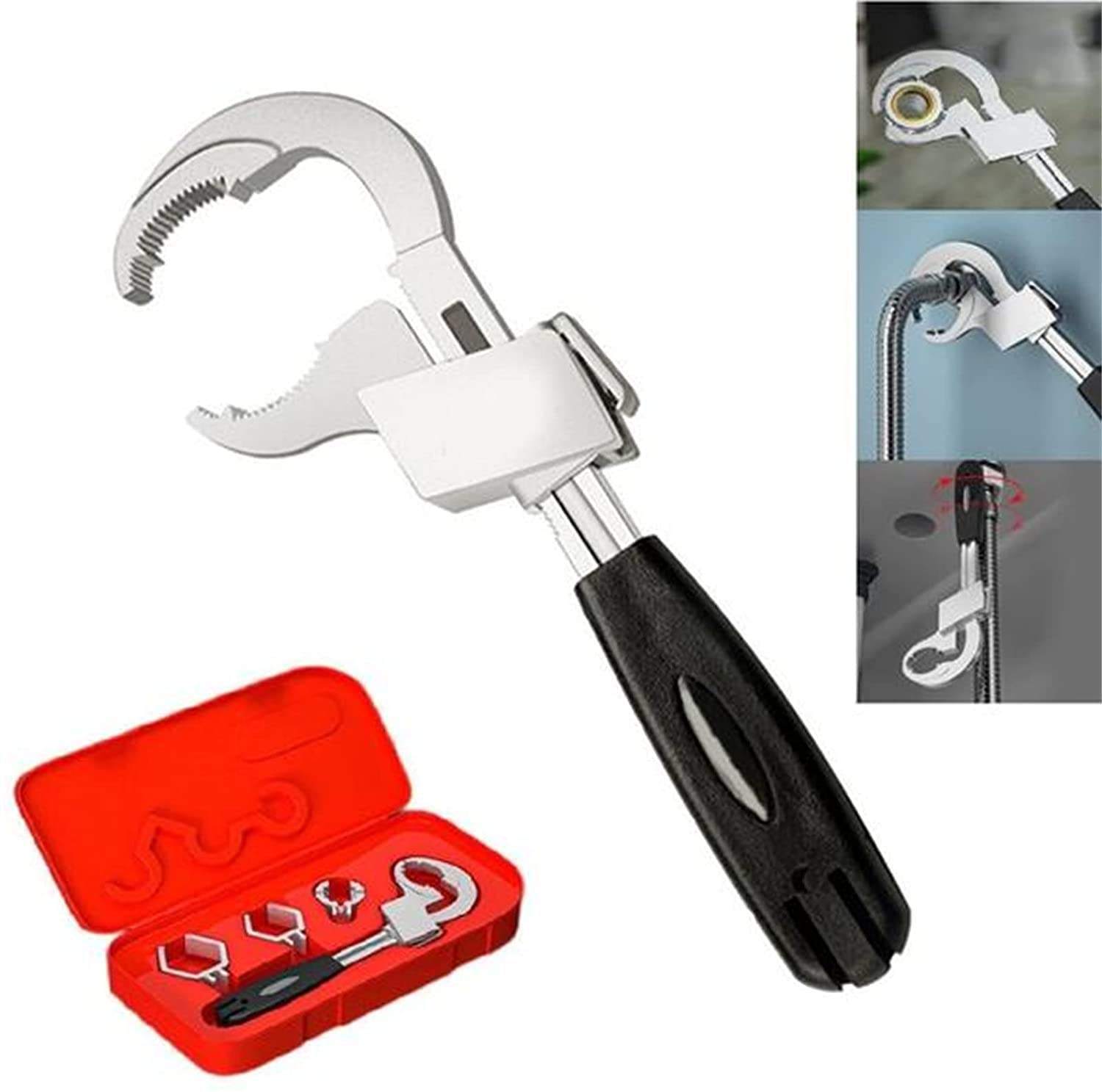 多用途水槽扳手衛浴扳手圓弧帶齒扳手活動闆子水暖安裝水槽工具
