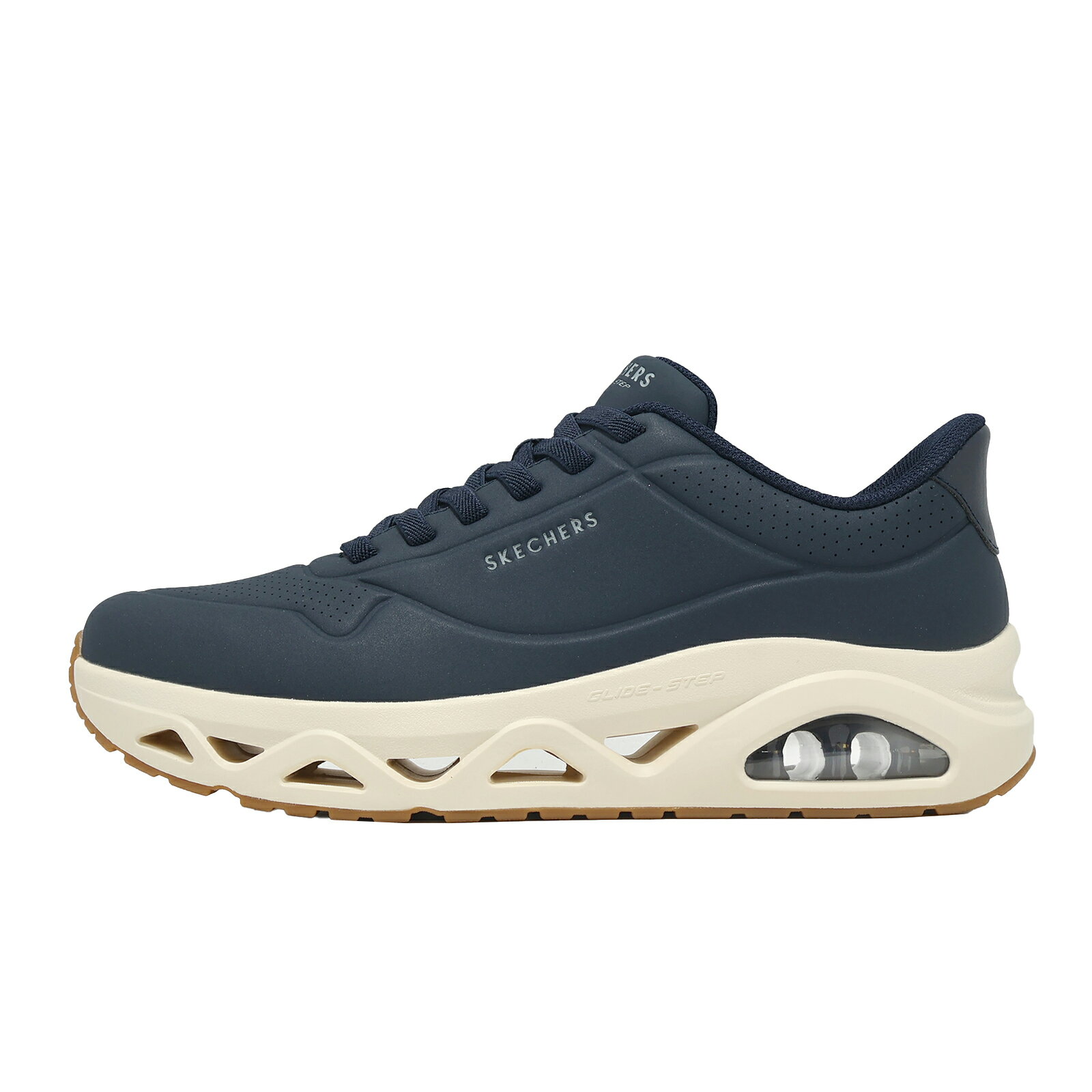 Skechers 休閒鞋 Uno Glide-Step Slip-Ins 男鞋 藍 氣墊 膠底 183420NVY