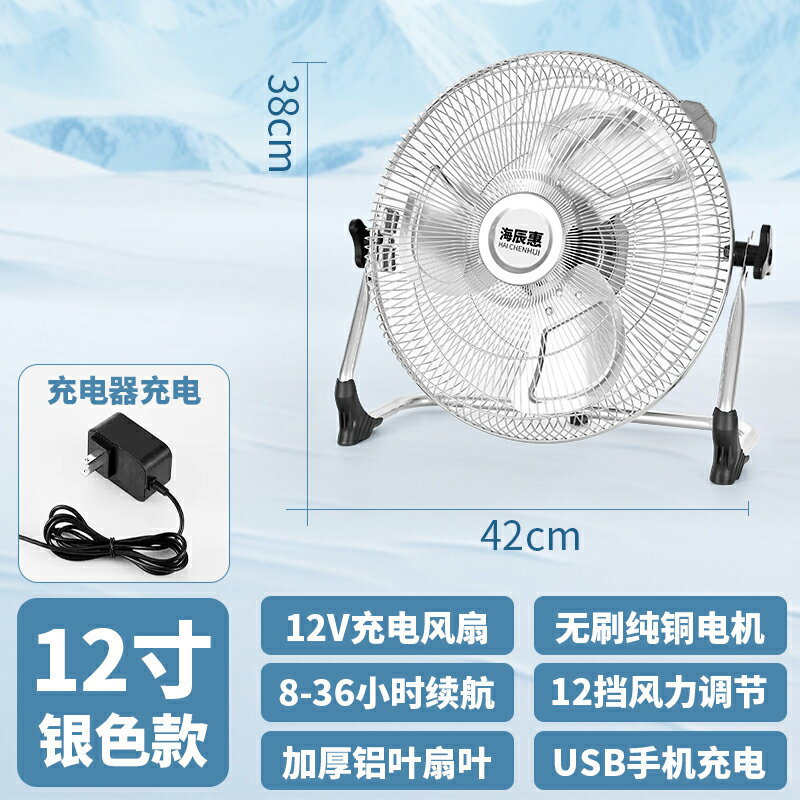 {可打統編 保固一年}太陽能充電戶外電風扇家用大風力蓄電池戶外釣魚學生宿舍便攜式 0