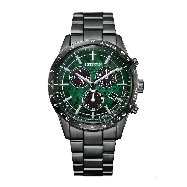 CITIZEN 星辰錶 BL5497-85W 光動能 萬年曆三眼計時男錶 /綠 39.5mm｜樂天全館特惠中★指定刷卡回饋10%