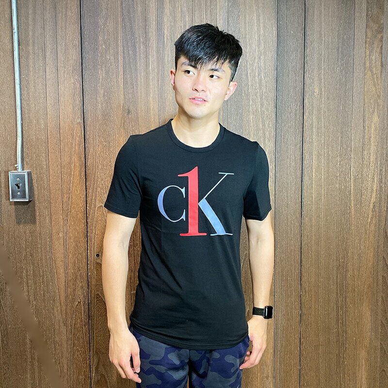 美國百分百【全新真品】Calvin Klein 短袖 T恤 CK T-shirt 短T LOGO 黑色 BM26