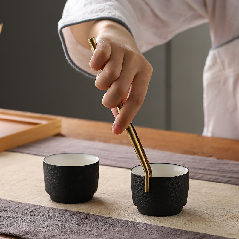 六君子功夫茶具配件套裝銅木茶道6君子泡茶工具大全茶夾茶刀茶針 4