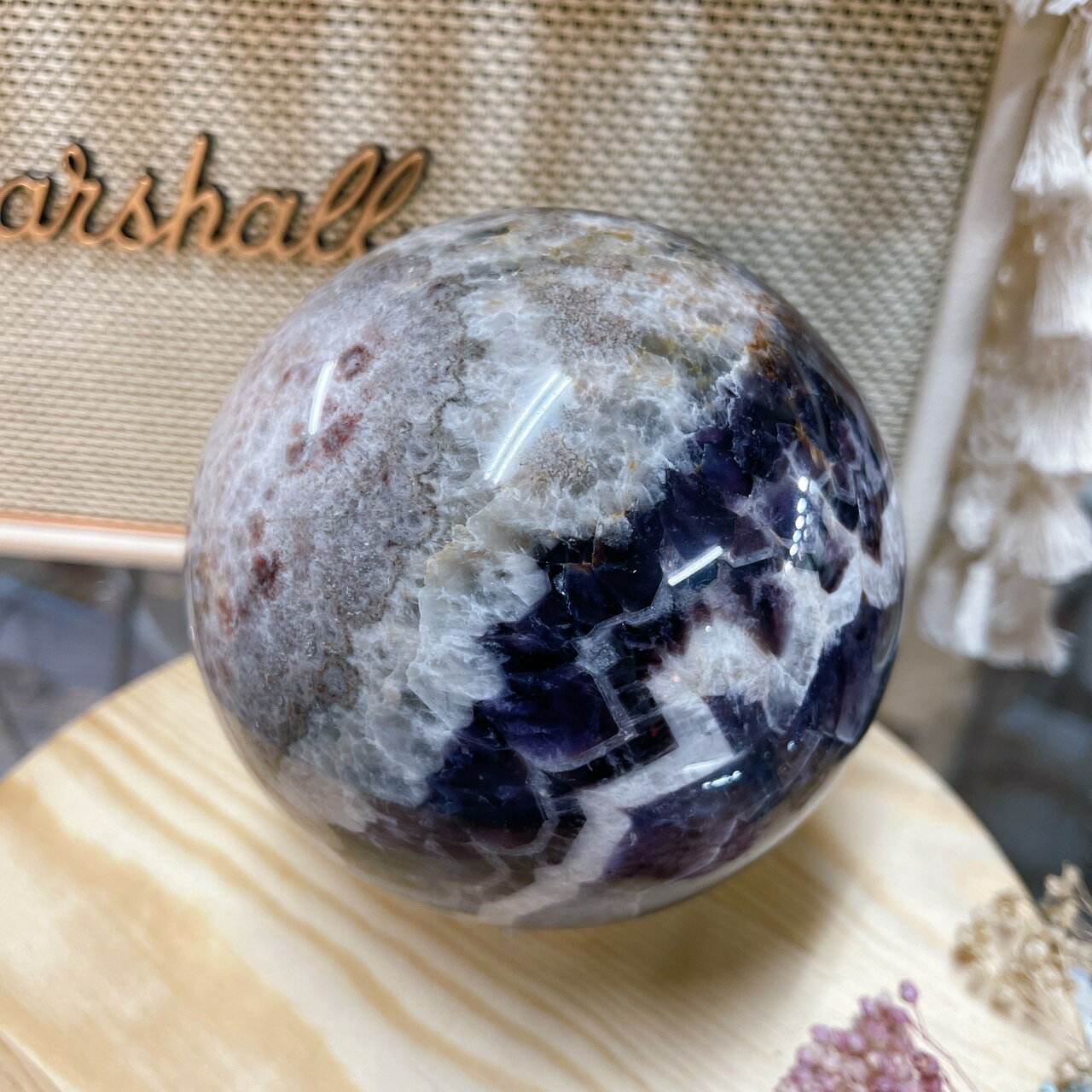 Sweet Heart 田芯精品❤️天然 大能量 虎牙紫水晶球🔮直徑10.3cm 正財 開智慧 貴人必備 NO.297 6