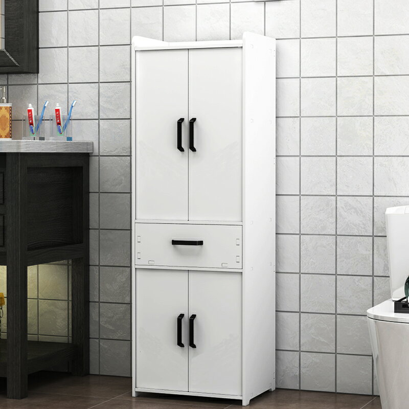 浴室夾縫櫃 衛生間收納櫃廁所帶門多層置物架夾縫櫃洗手間馬桶邊防水浴室櫃子『XY12689』