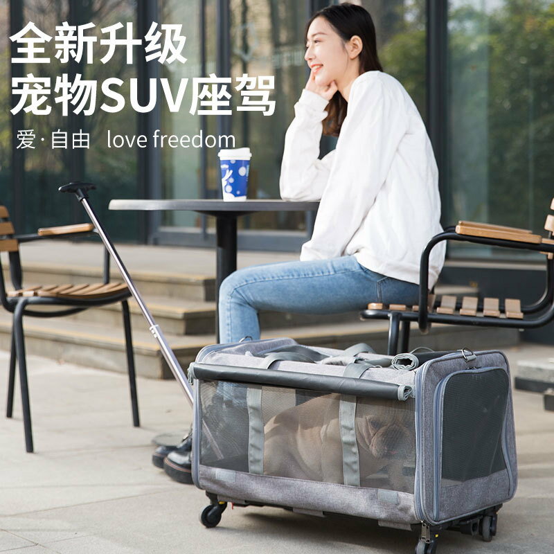 狗狗外出便攜包寵物拉桿箱大容量行李箱柯基超大號兩只貓出行包