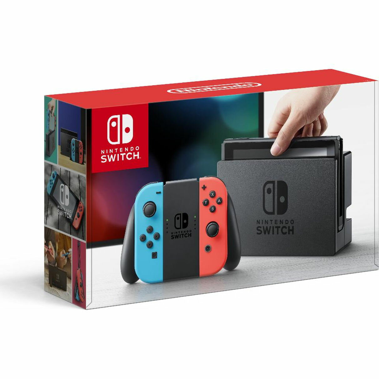 Nintendo Switch Console With Neon Blue And Red Joy Con Wireless Controllers
