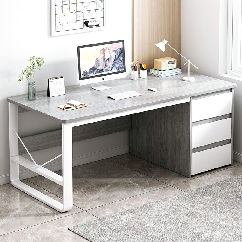 電腦桌家用臺式書桌寫字桌臥室簡約現代辦公桌帶抽屜簡易學習桌子