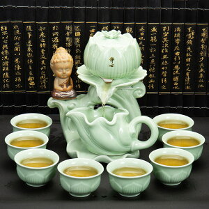 茶杯套裝家用客廳沖茶器石墨泡茶壺自動旋轉現代簡約待客功夫茶具