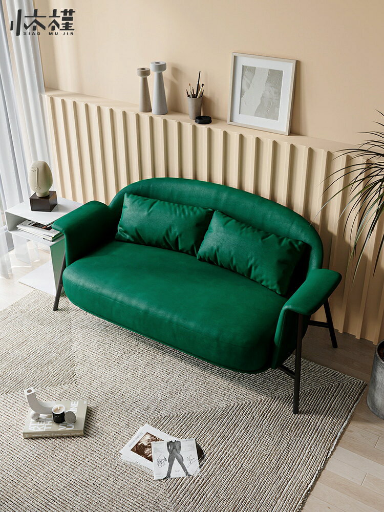 現代簡約家用客廳小戶型科技布沙發網紅美容院公寓民宿直排小沙發