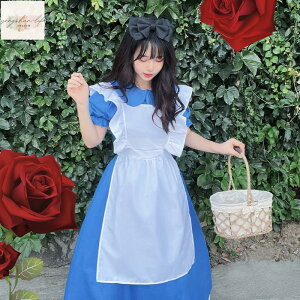 萬聖節服裝 愛麗絲夢幻仙境 女僕裝 服 lolita 短袖軟妹公主裙