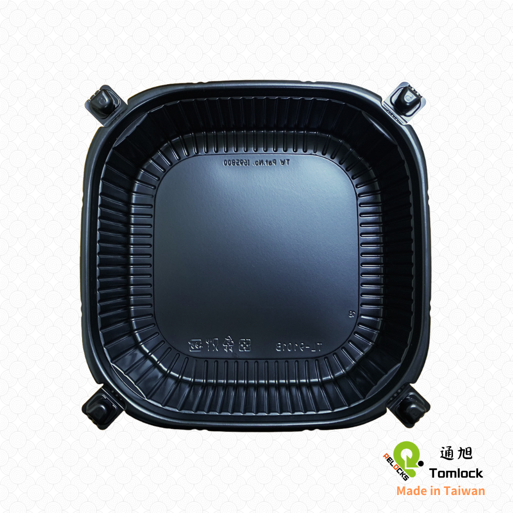 RELOCKS TL-9101 單格正方形餐盒 正方形餐盒 黑色塑膠餐盒 可微波餐盒 外帶餐盒 一次性餐盒 免洗餐具  環保餐盒 TL 9101 1