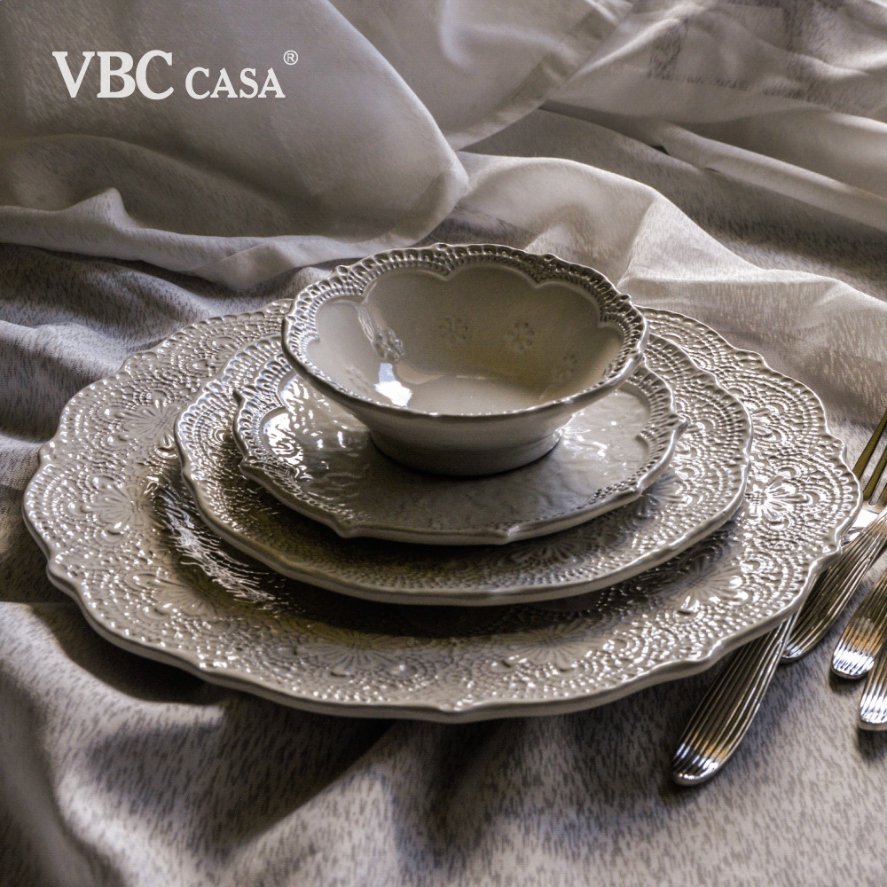 義大利 VBC casa-浮雕蕾絲系列 / 靜謐晚宴 獨享 9 件組